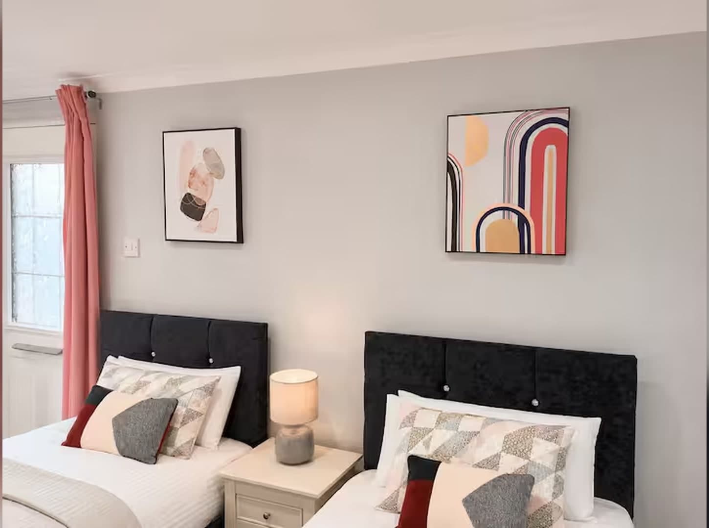 Bedroom artwork and soft furnishings